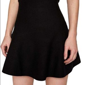 ZARA Black A-Line Knit Mini Skirt with Rib Detail